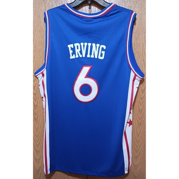 Julius Erving (Dr.J)-(76ers)-(Blue)-(Jersey)-(New Condition)-(Size:XL)-$100.00 - Picture 5 of 10